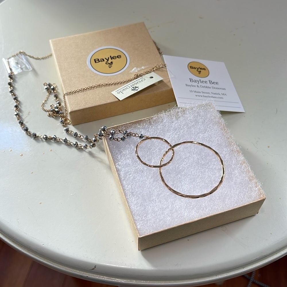 NWT NIB beaded and mixed metal necklace